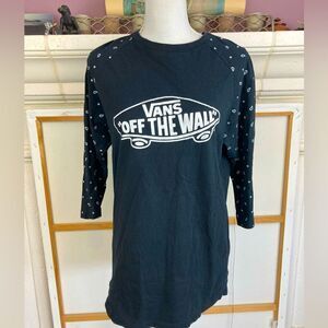Vans Off the Wall Custom 3-4 sleeve top skater, coastal cowgirl style retro